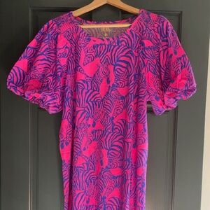 Lilly Pulitzer Bright Pink Zebra print mini-dress